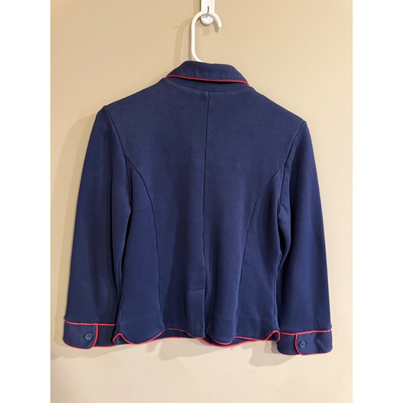 GAP Navy Blue Blazer Jacket Red Piping Button Front Women's Size S - Picture 6 of 6